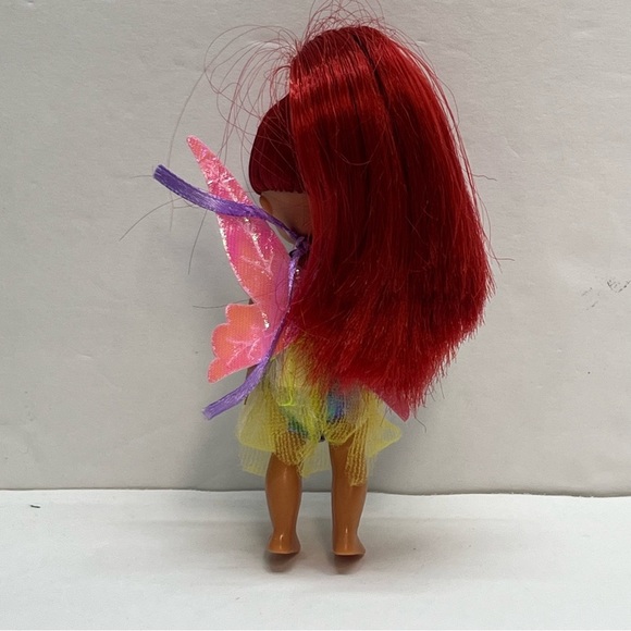 mini fairy 4 inch poseable red hair iridescent wings outfit. - Picture 3 of 4